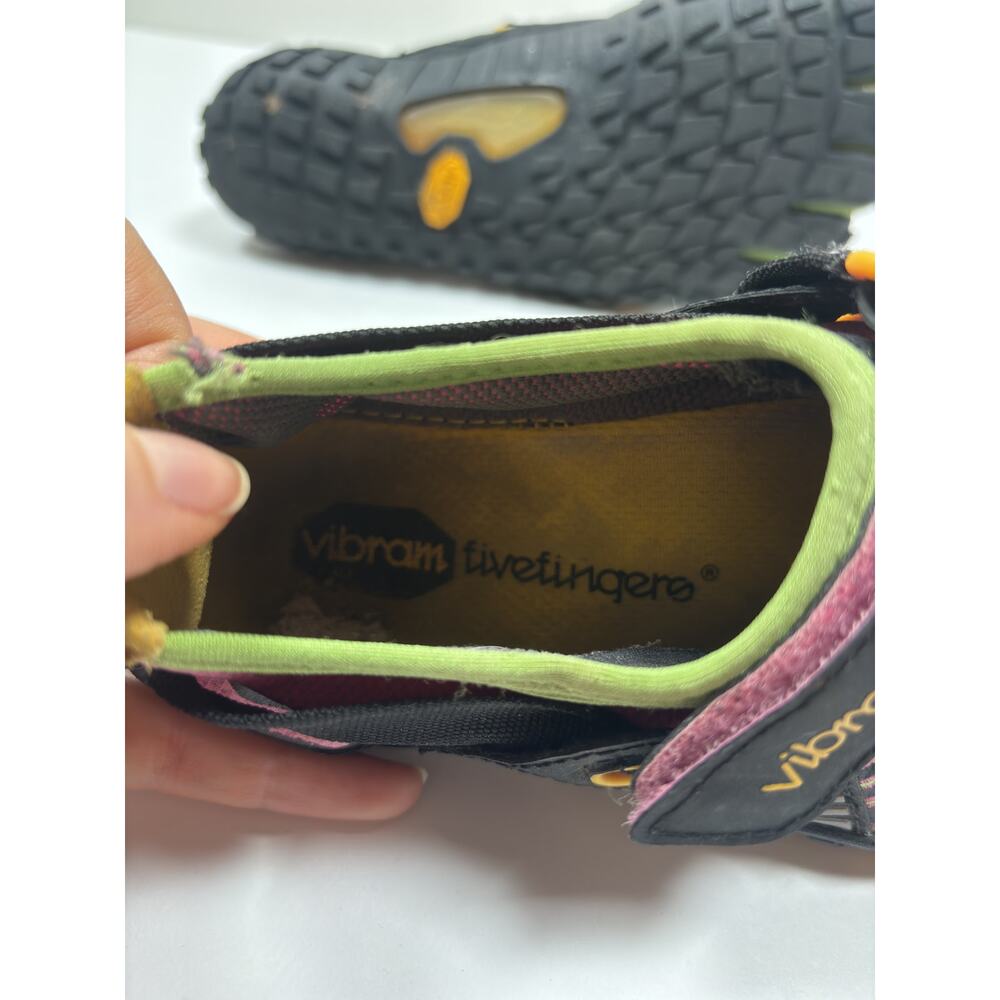 Vibram Spyridon Toe Shoes Womens 36 6.5-7 Black Pink Green Fivefingers Mesh - Picture 9 of 11